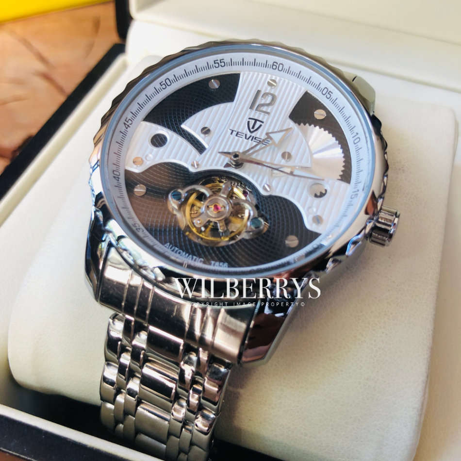 Retail: R2,799.00 TEVISE ® Men's La Crosse Automatic White/Black Watch BRAND NEW