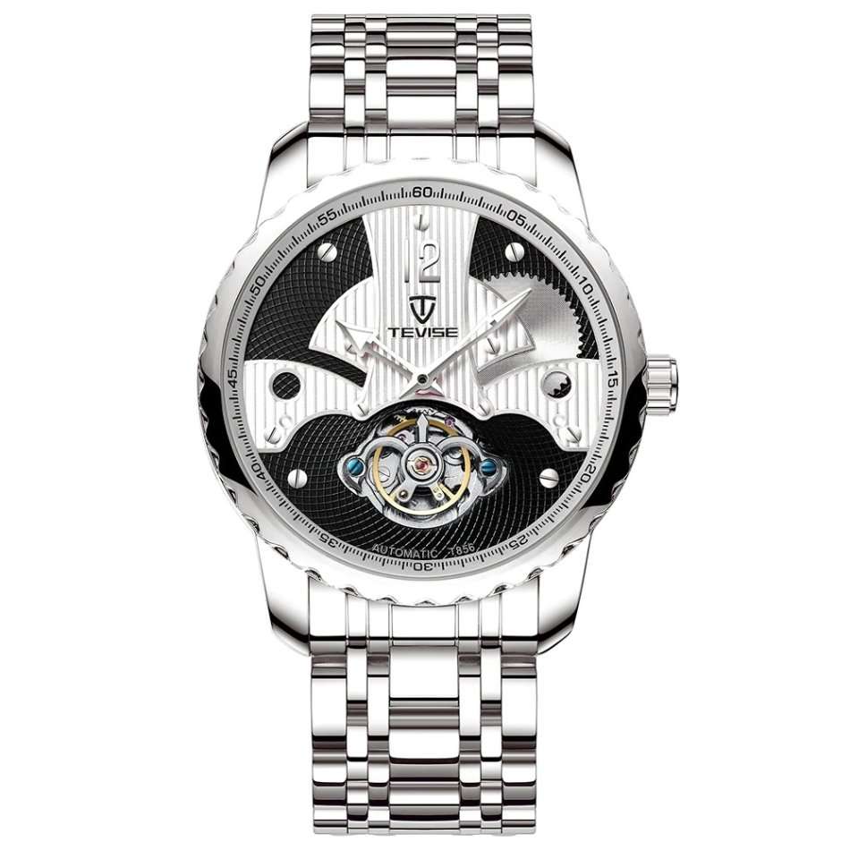 Retail: R2,799.00 TEVISE ® Men's La Crosse Automatic White/Black Watch BRAND NEW