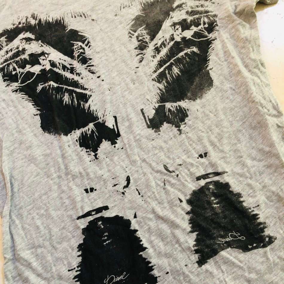 DIESEL 'Psycho Analysis' Grey T-Shirt Size S - 100% GENUINE NEW without tags