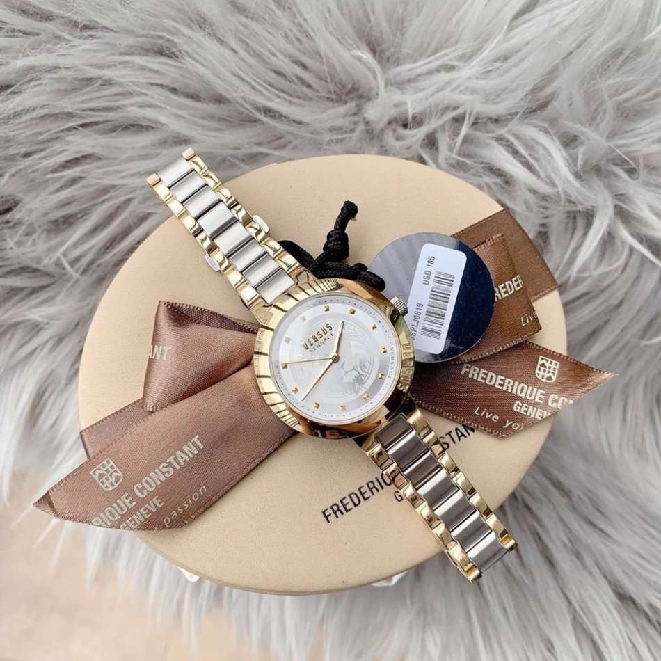 Retail: 8,000.00 VERSACE Women's Versus LION PRIDE Two Toned Watch BRAND NEW IN BOX + PAPERS