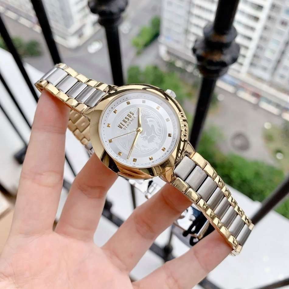 Retail: 8,000.00 VERSACE Women's Versus LION PRIDE Two Toned Watch BRAND NEW IN BOX + PAPERS