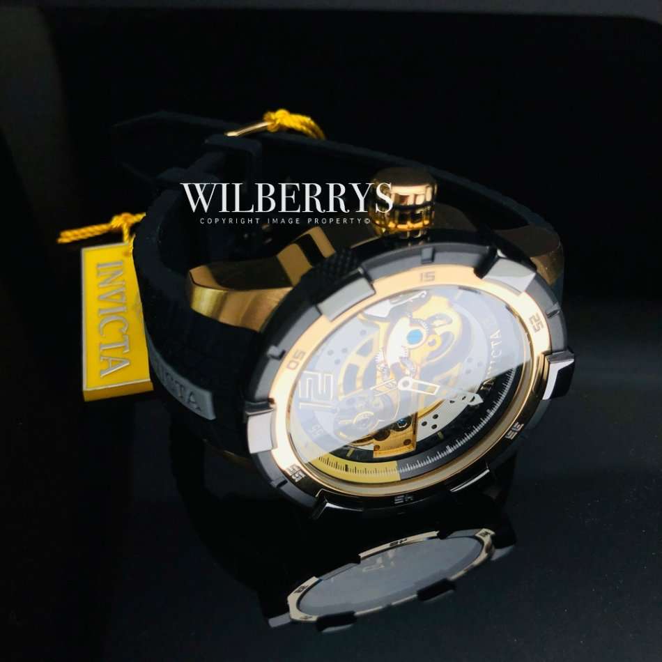 Retail: R12,999.00 INVICTA Men's GLASS Rally Automatic Gold pl. Professional 100m Watch BRAND NEW