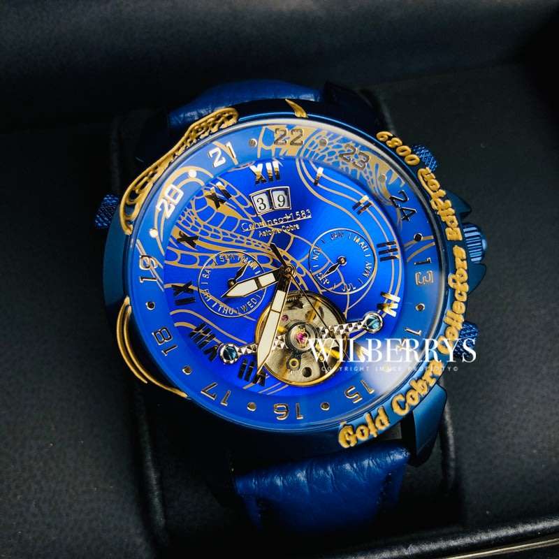 RARE!! R9,999.00 CALVANEO 1583 GERMANY Men's ASTONIA BLUE COBRA AUTOMATIC LIMITED EDITION WATCH