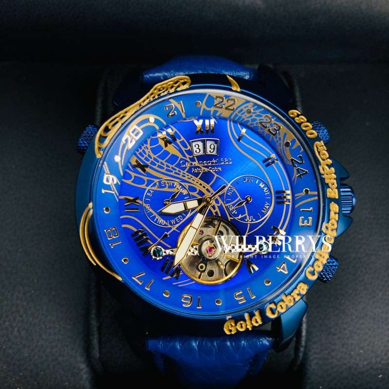 RARE!! R9,999.00 CALVANEO 1583 GERMANY Men's ASTONIA BLUE COBRA AUTOMATIC LIMITED EDITION WATCH