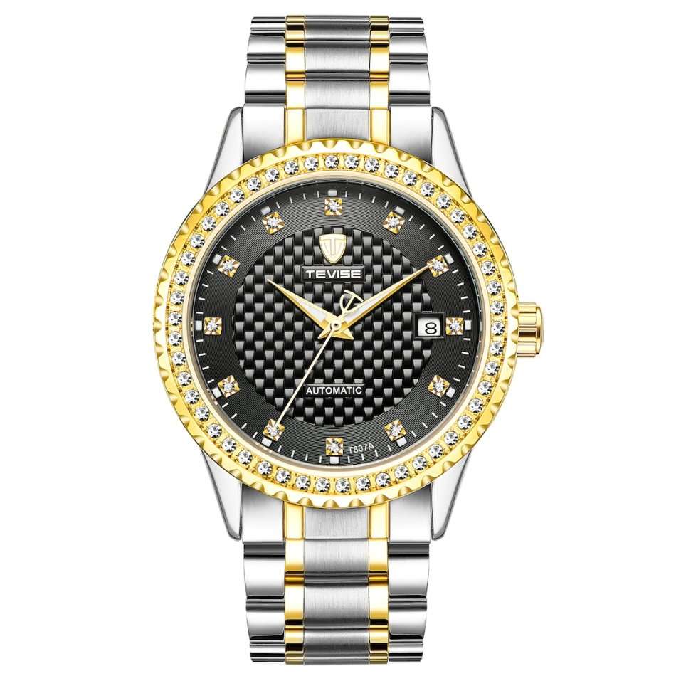 Retail: R2,099.00 TEVISE ® Men's TUFTED TWO TONE CLASSIC AUTOMATIC Watch BRAND NEW