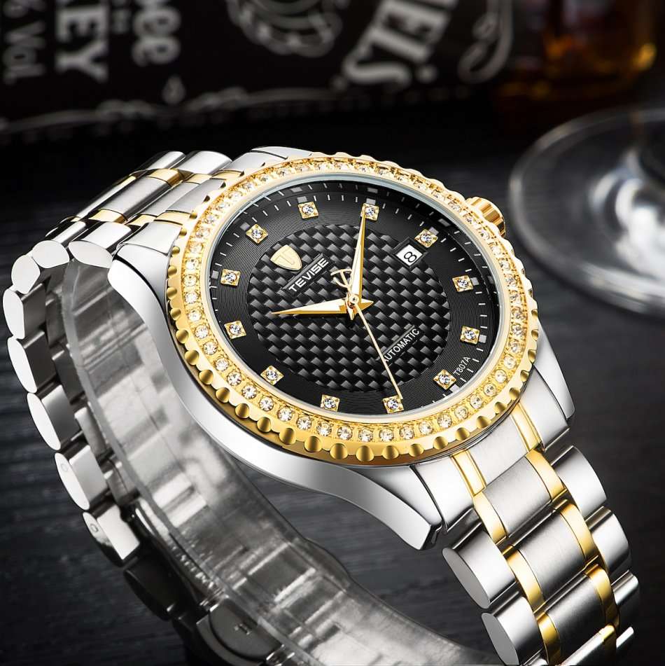 Retail: R2,099.00 TEVISE ® Men's TUFTED TWO TONE CLASSIC AUTOMATIC Watch BRAND NEW