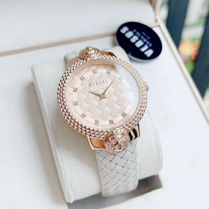 Retail: 8,500.00 VERSACE Women`s WEAVE Guilloche Versus Paris Watch BRAND NEW IN BOX + PAPERS