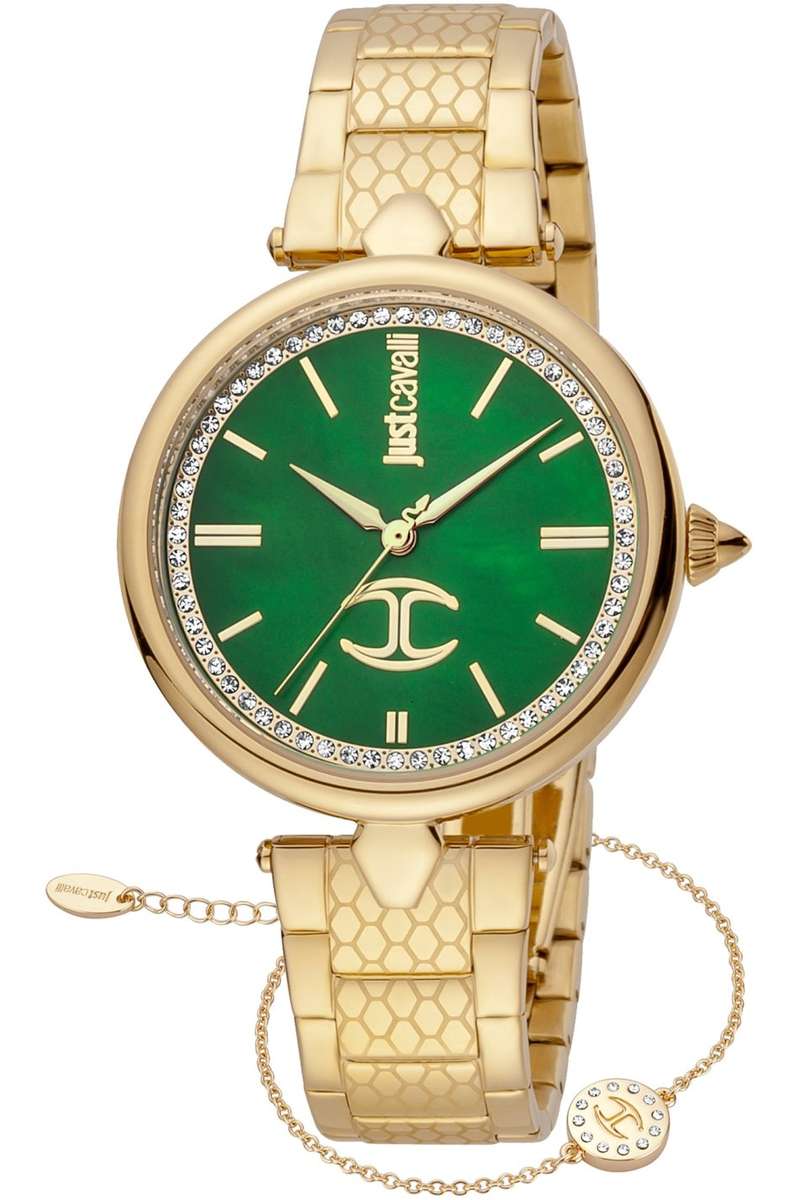 R6999.00 ROBERTO CAVALLI Women's JC Changi Diamante Zironia Milanese Steel NEW IN BOX