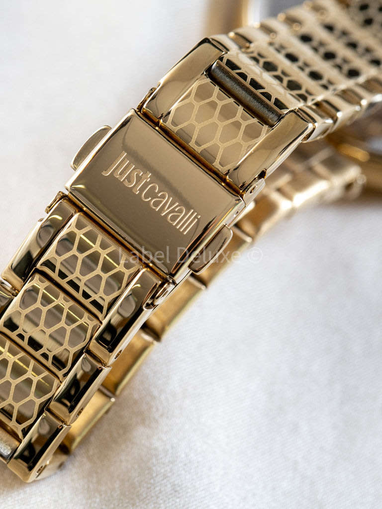 R6999.00 ROBERTO CAVALLI Women's JC Changi Diamante Zironia Milanese Steel NEW IN BOX