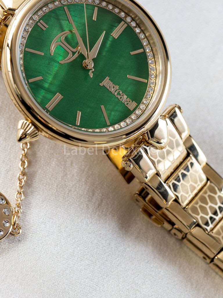 R6999.00 ROBERTO CAVALLI Women's JC Changi Diamante Zironia Milanese Steel NEW IN BOX