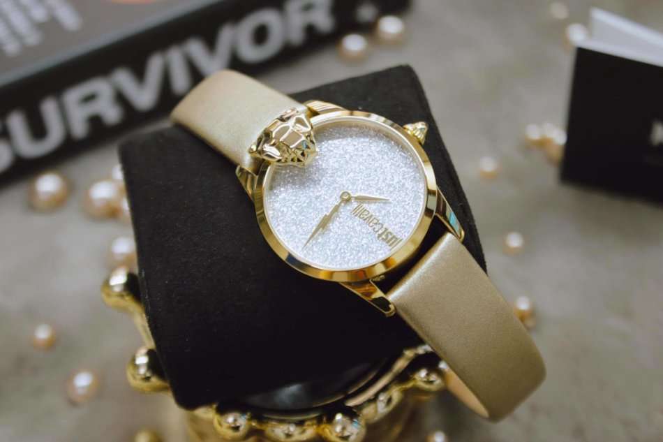 R6999.00 ROBERTO CAVALLI Women's JC Cougar Leather Bling Dial Watch BRAND NEW IN BOX