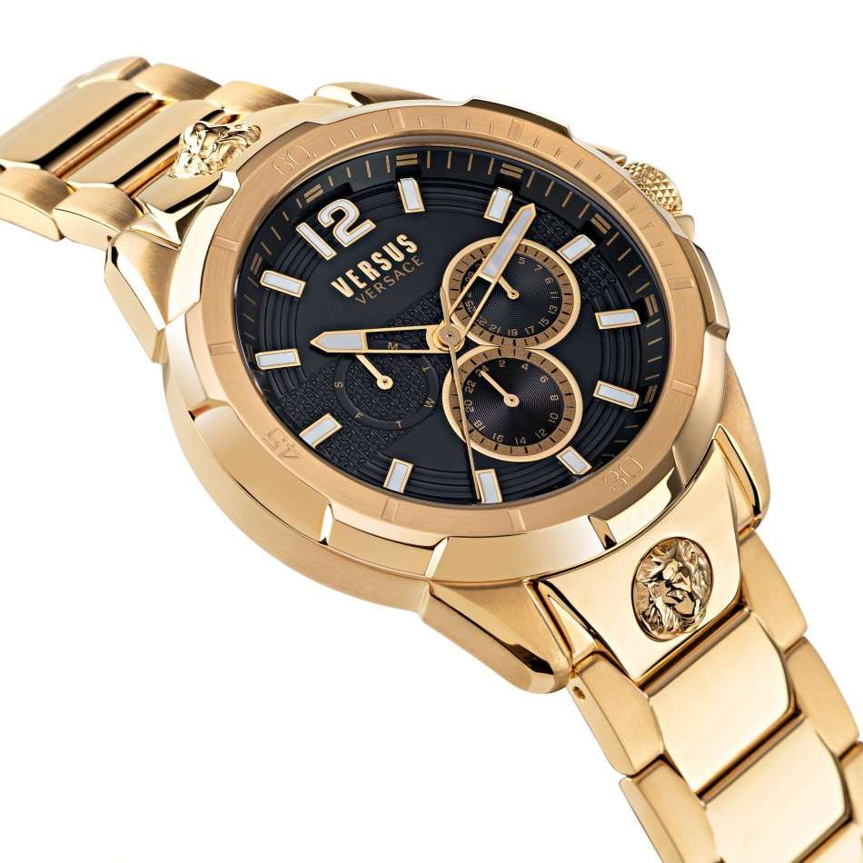 **Retail: R9000.00*** VERSACE Men's Versus Saint Tropez Full Gold pl Watch BRAND NEW IN BOX