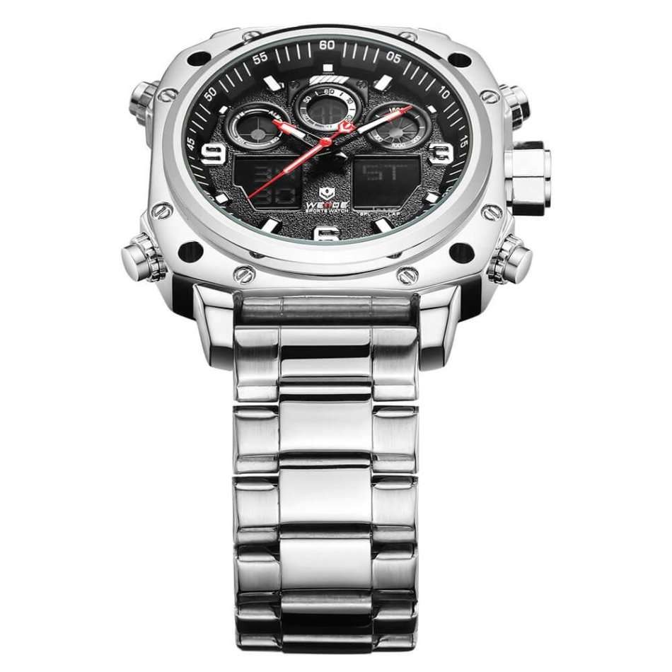 WEIDE Men's Delta Squadron STEEL BLACK Watch BRAND NEW official SA store