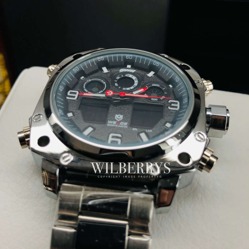 WEIDE Men's Delta Squadron STEEL BLACK Watch BRAND NEW official SA store