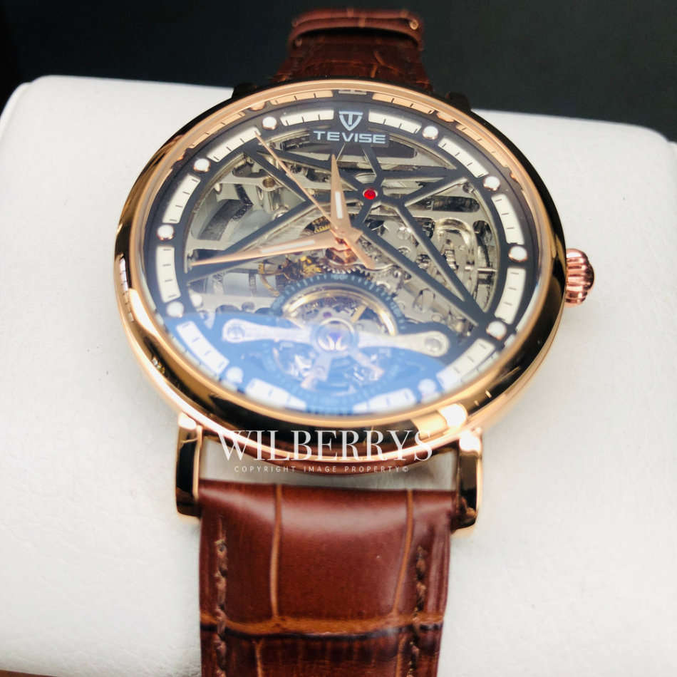 Retail: R2,599.00 TEVISE ® Men's Amistad Automatic Rose Gold Edition Watch BRAND NEW