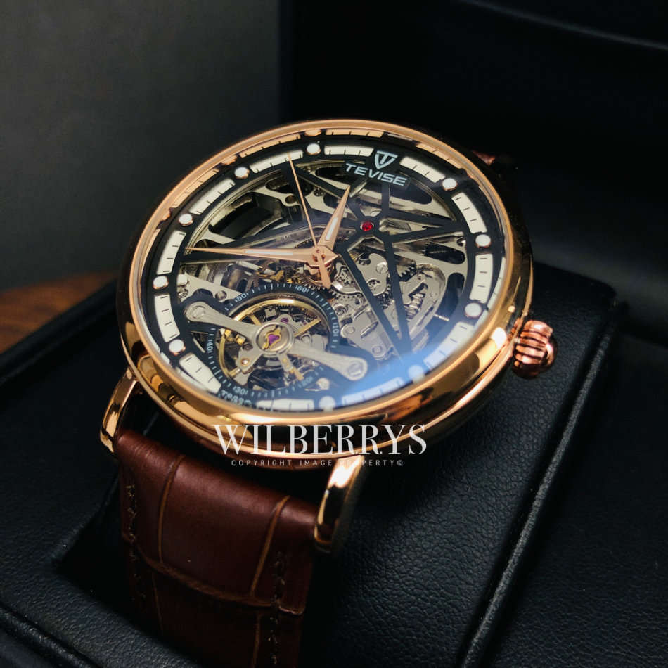 Retail: R2,599.00 TEVISE ® Men's Amistad Automatic Rose Gold Edition Watch BRAND NEW