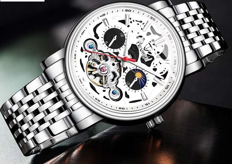 Retail: R2,399.00 TEVISE ® Men's Zoltan AUTOMATIC Steel White Dial Watch BRAND NEW