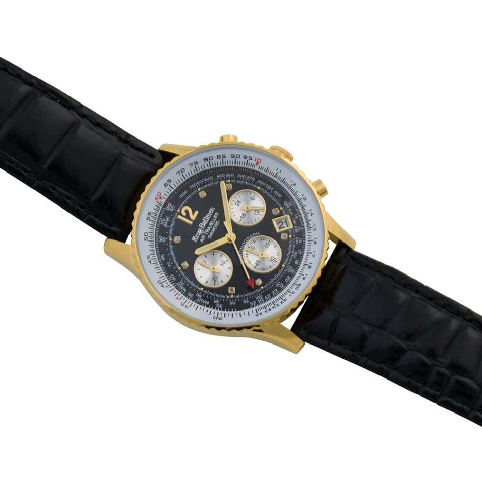 Retail: R10,000.00 Krug-Baumen Men's Air Traveller 42mm Diamond Watch  NEW IN BOX