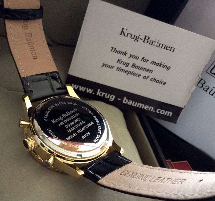 Retail: R10,000.00 Krug-Baumen Men's Air Traveller 42mm Diamond Watch  NEW IN BOX