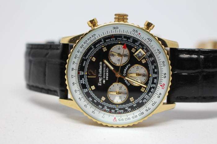 Retail: R10,000.00 Krug-Baumen Men's Air Traveller 42mm Diamond Watch  NEW IN BOX