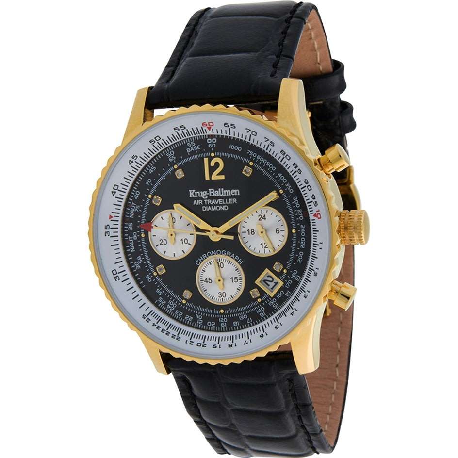 Retail: R10,000.00 Krug-Baumen Men's Air Traveller 42mm Diamond Watch  NEW IN BOX