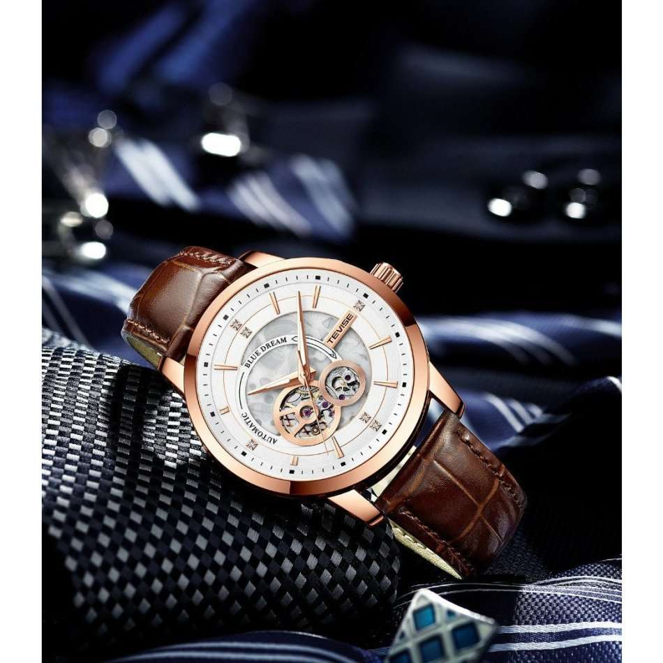 Retail: R2,599.00 TEVISE ® Men's Dream Automatic Leather White/Rose Gold BRAND NEW