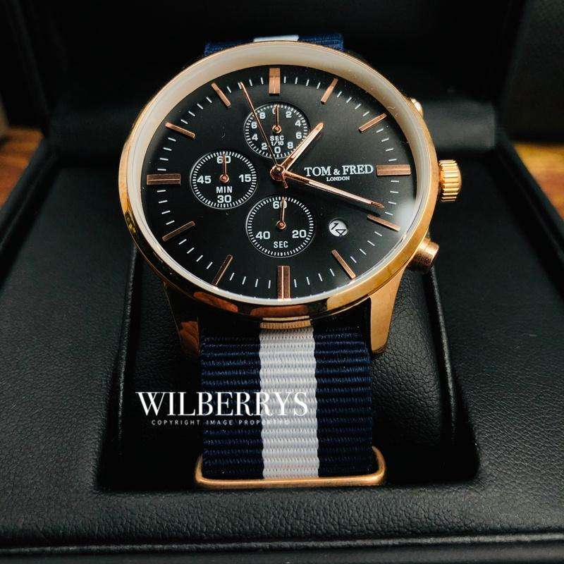 TOM & FRED London® Men's Tenure Nautical British Navy Chronograph Watch  BRAND NEW