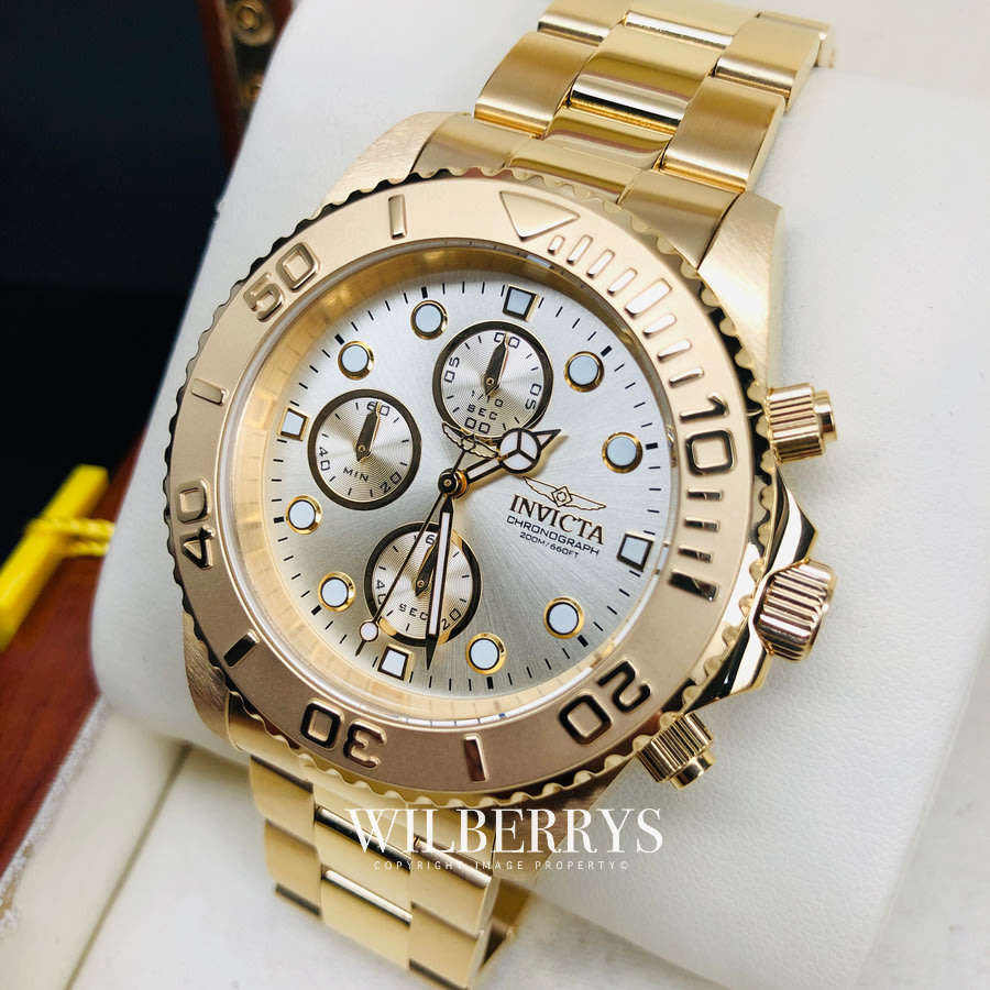Retail: R7,999.00 INVICTA Men's SEA DWELLER 200M CHAMPAGNE 18k Plated Watch BRAND NEW IN BOX