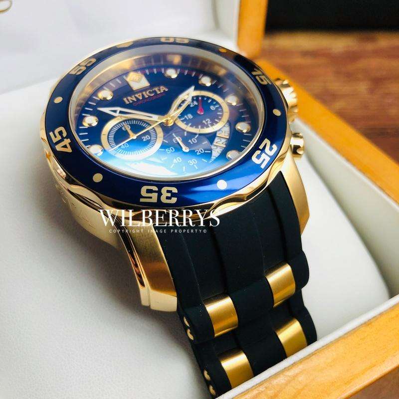 l@@k!! Retail: R8,999.00 INVICTA Men`s COLOSSUS THICK HEAVY PD Silicone Steel Gold Watch BRAND NEW