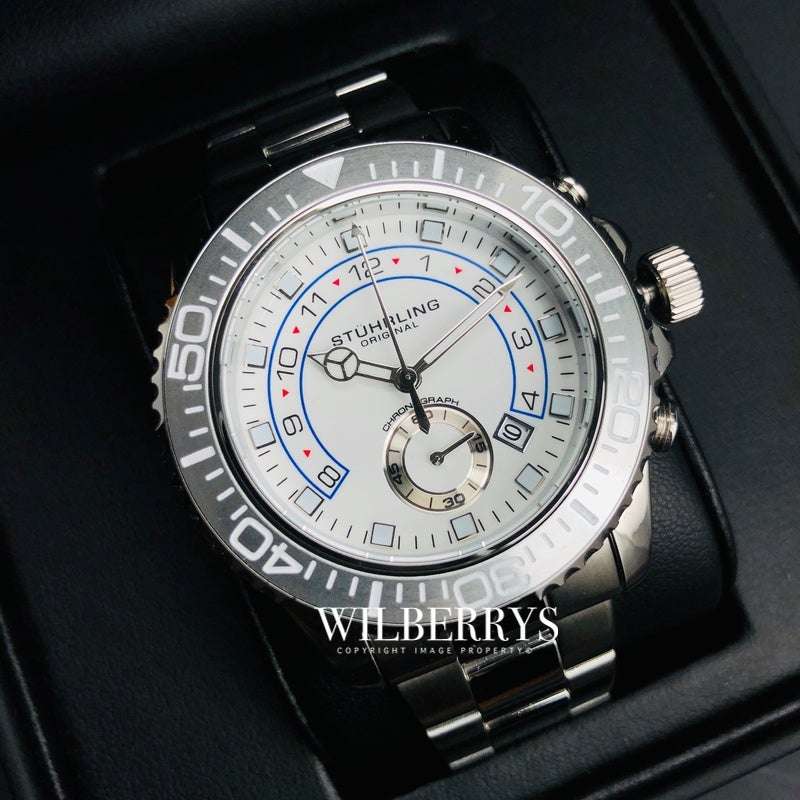 Retail: R7,999.00 STUHRLING ORIGINAL® Men's YACHTMAN 100M Chrono Watch BRAND NEW