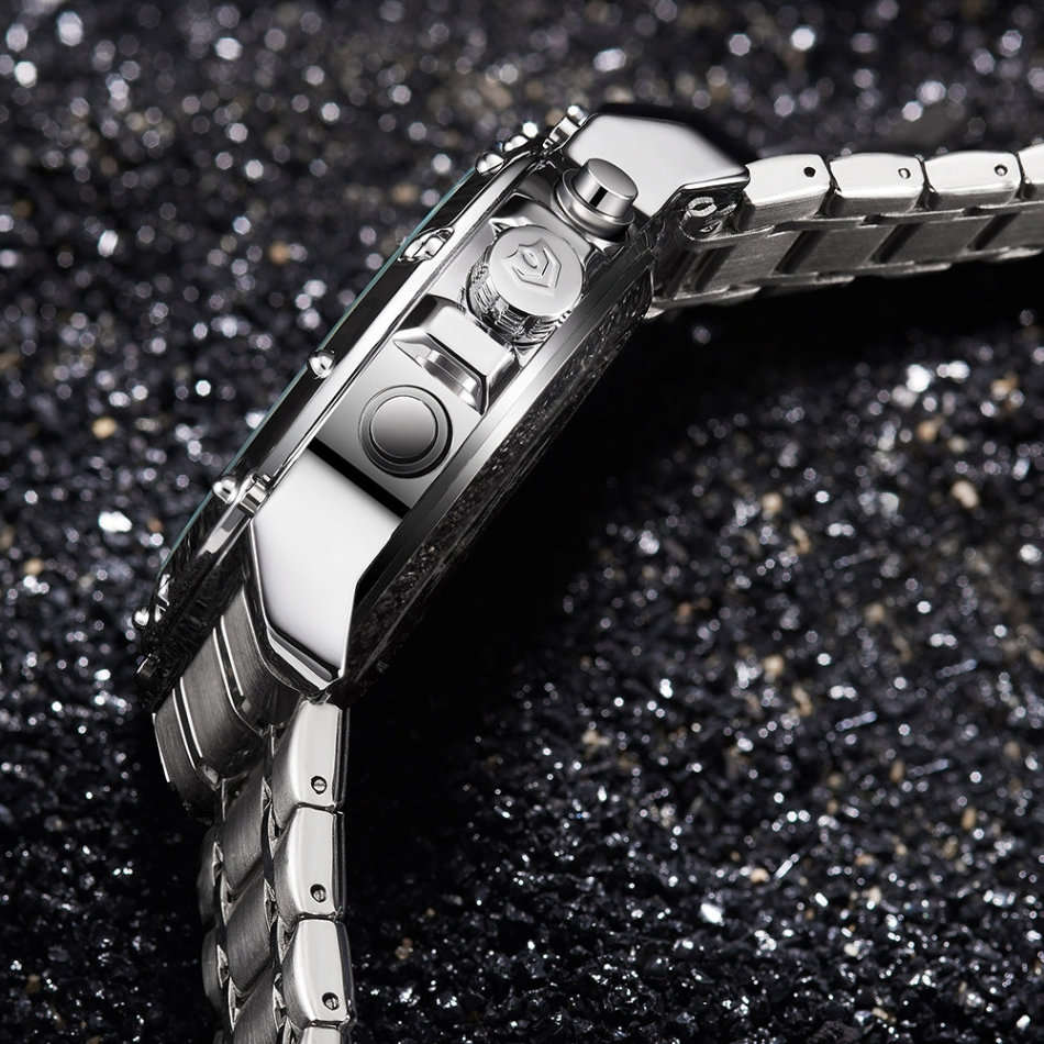 WEIDE Men's GOBLIN Ionic Steel 48mm Dual Time + ALARM Watch BRAND NEW official SA store