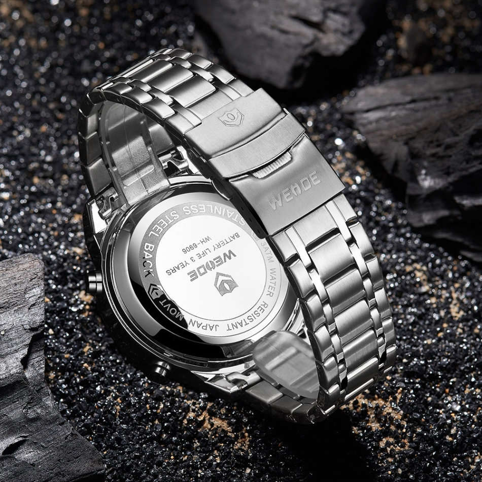 WEIDE Men's GOBLIN Ionic Steel 48mm Dual Time + ALARM Watch BRAND NEW official SA store