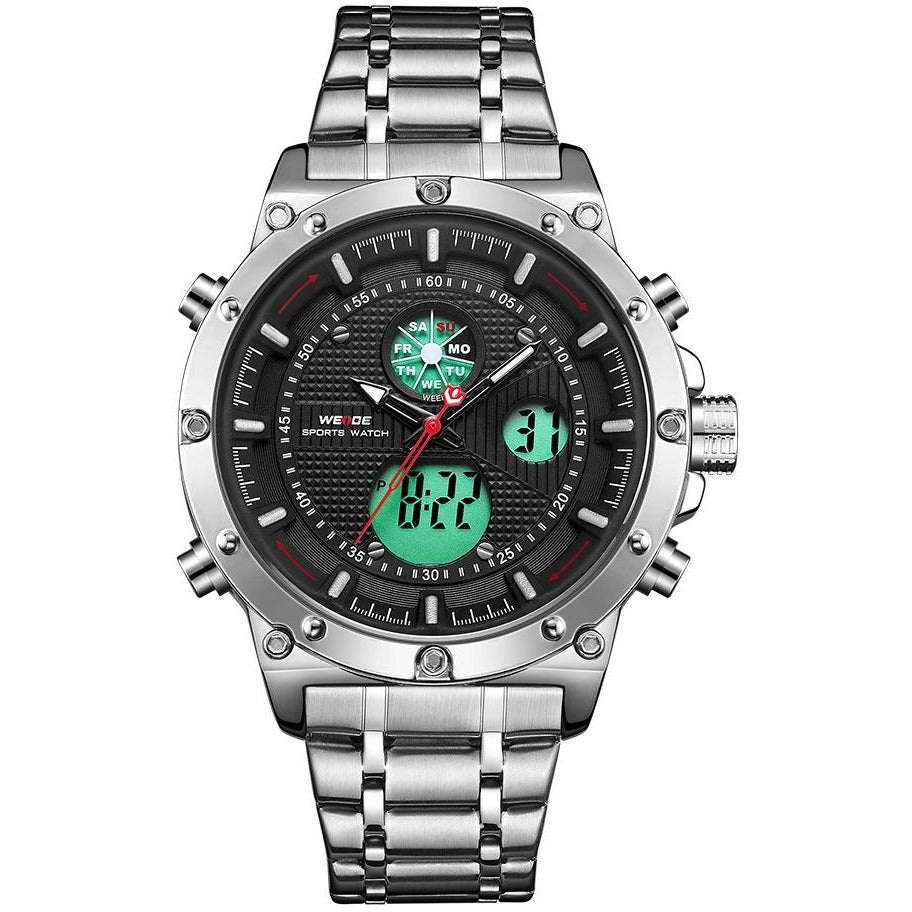 WEIDE Men's GOBLIN Ionic Steel 48mm Dual Time + ALARM Watch BRAND NEW official SA store