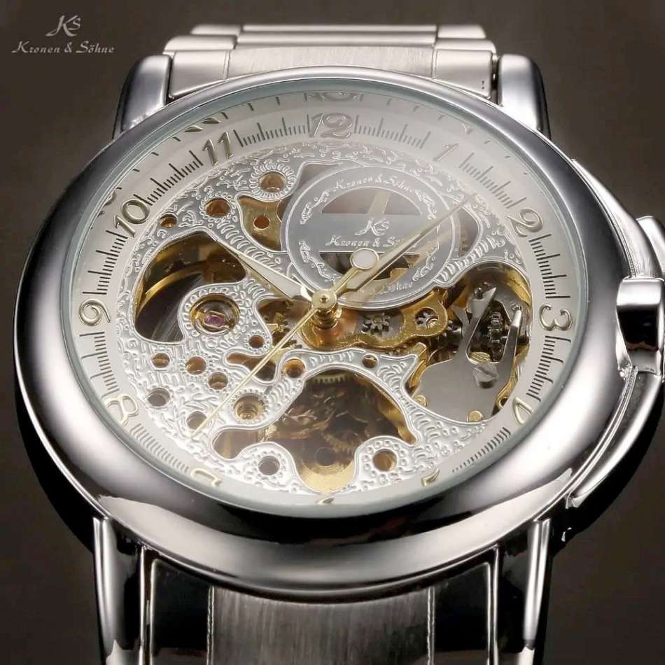 Retail: R2,099.00 KRONEN & SOHNE ® Men's EMPEROR SKELETON AUTOMATIC Watch BRAND NEW