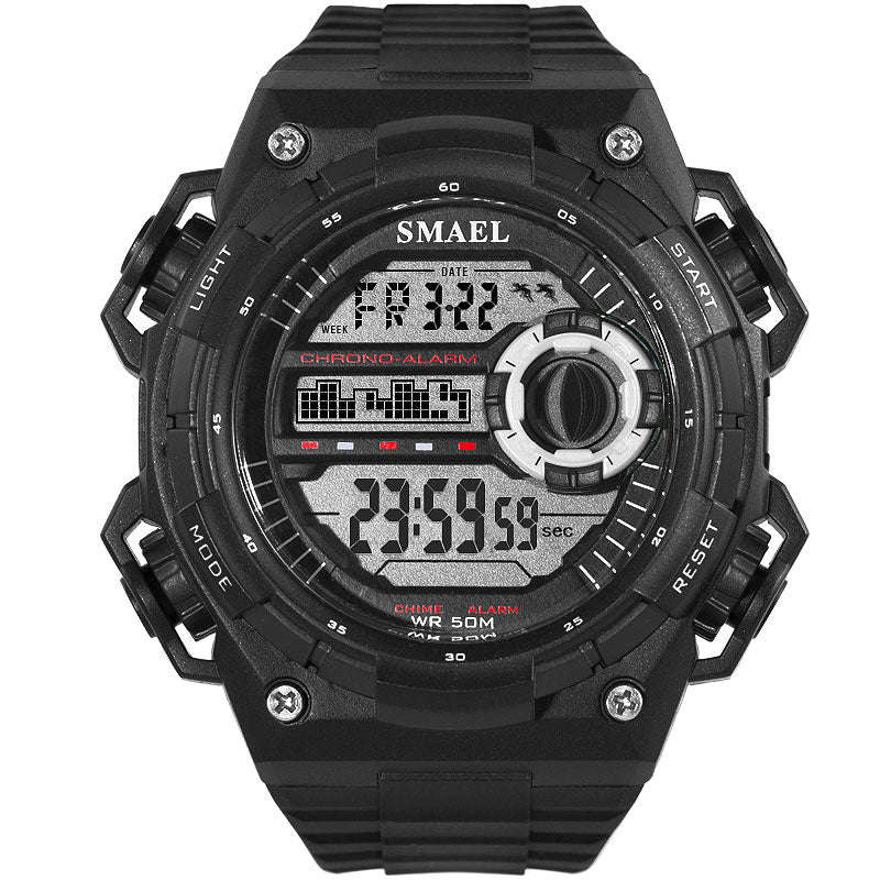 SMAEL Shock Proof Black/White Sport Watch 5ATM WATER RESISTANT **BRAND NEW**