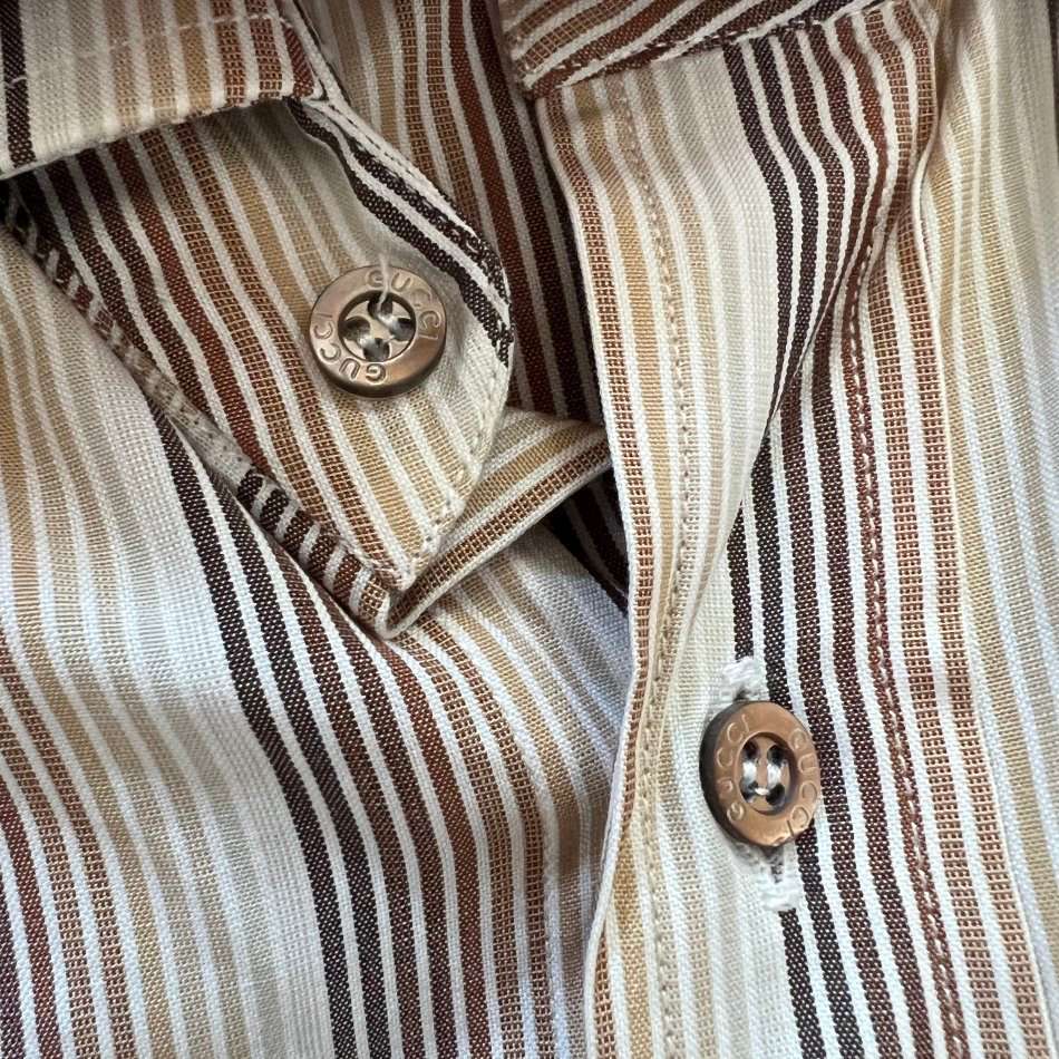 Retail: R6,900.00 GUCCI Striped Genuine Italy Long Sleeve Shirt  - GENUINE NEW without tags MADE IN