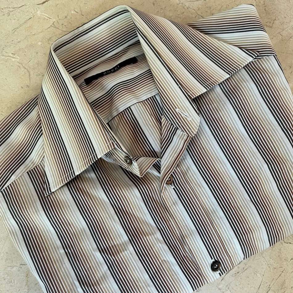 Retail: R6,900.00 GUCCI Striped Genuine Italy Long Sleeve Shirt  - GENUINE NEW without tags MADE IN