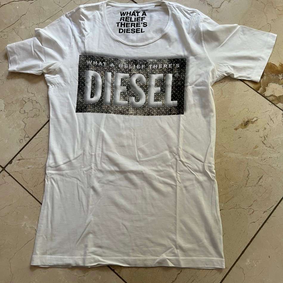 DIESEL 'Relief' White T-Shirt Size M  - 100% GENUINE NEW without tags