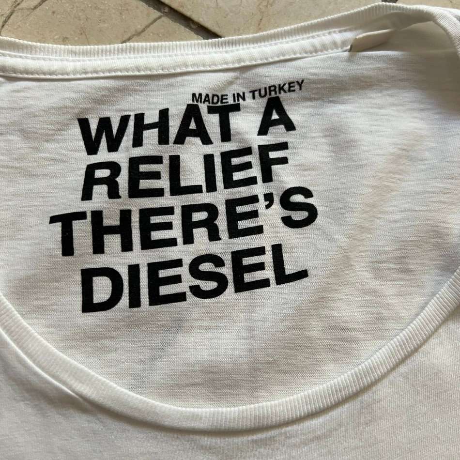 DIESEL 'Relief' White T-Shirt Size M  - 100% GENUINE NEW without tags