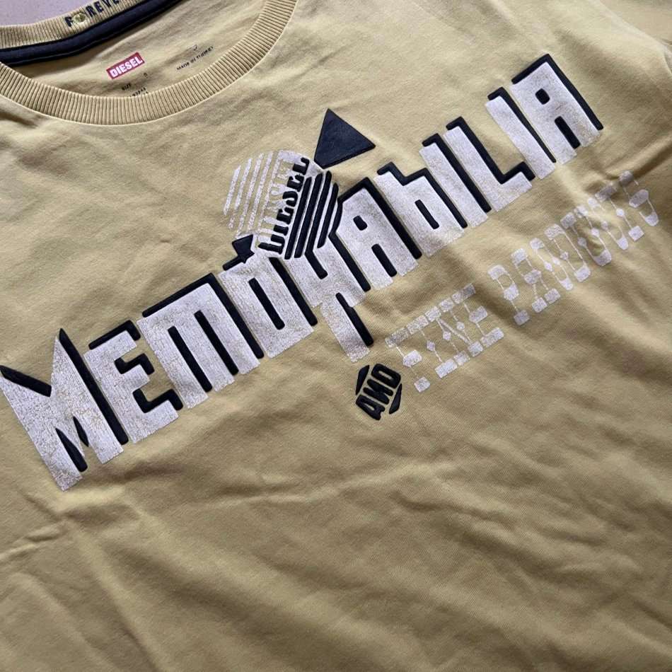 DIESEL Memorabilia Limited Greenish T-Shirt Size S  - 100% GENUINE NEW without tags