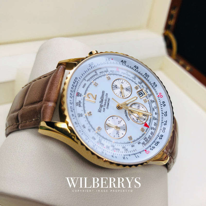 Men s Watches Retail R9 000.00 Krug Baumen Men s Air Traveller 42mm Diamond Chromo PILOT Watch BRAND NEW was sold for 2 201.00 on 8 Jan at 20 31 by powerseller2003 in Johannesburg ID 577344999