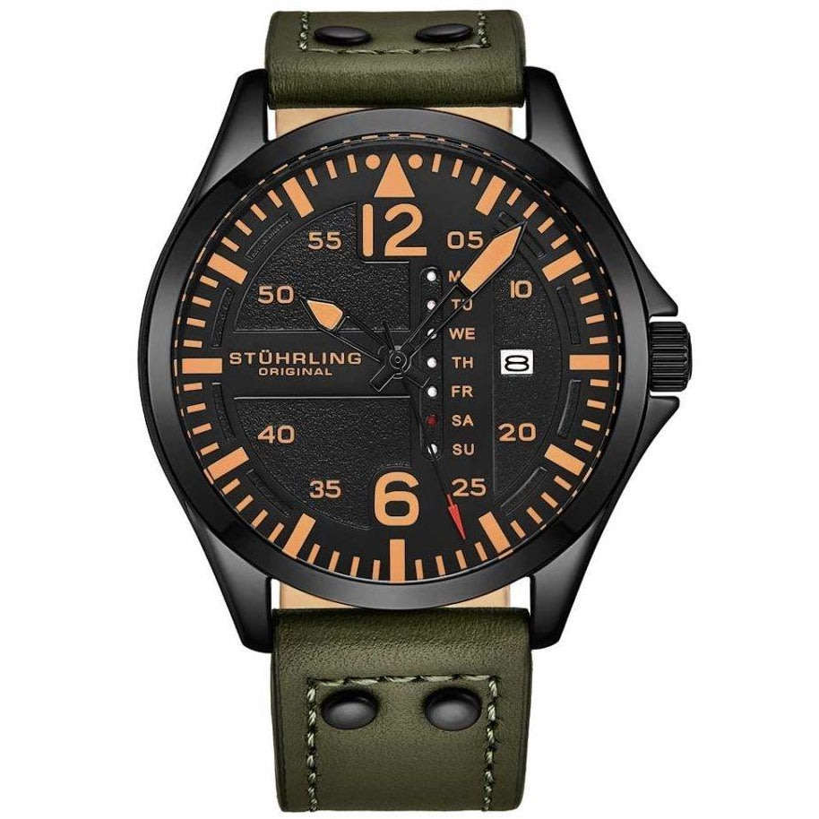 Retail: R5,999.00 STUHRLING ORIGINAL® Men's Flight Control Aviator Watch BRAND NEW