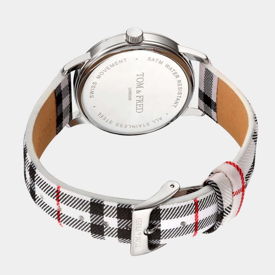 Retail: R3299,00 TOM & FRED of London Women`s Mairi Silver Scottish Leather Leather Watch