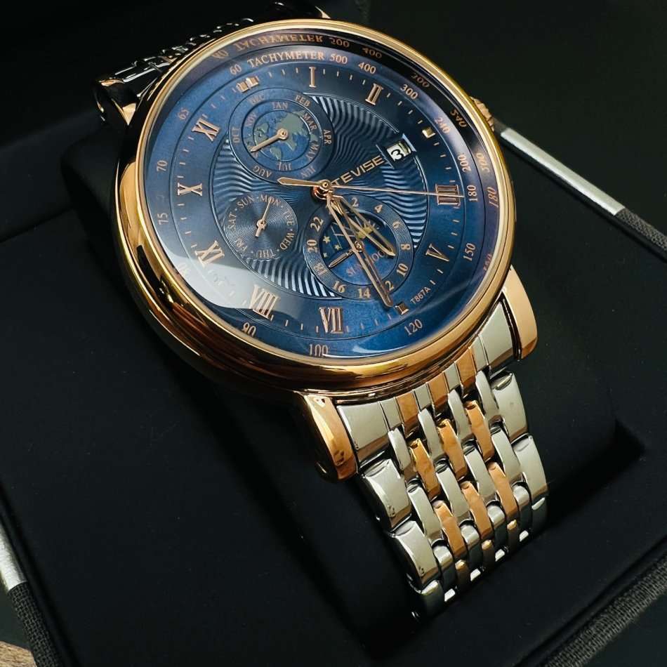 Retail: R2,599.00 TEVISE ® Men's Namura Moon Phase Automatic Steel  BRAND NEW IN BOX