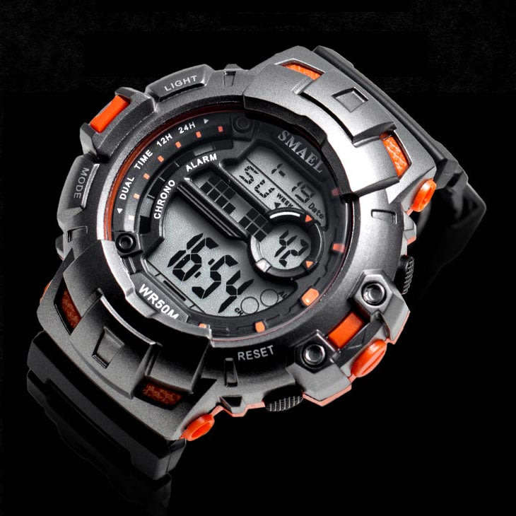 SMAEL Shock Proof Sports Chrono RED BLACK 5ATM WATER RESISTANT **BRAND NEW**