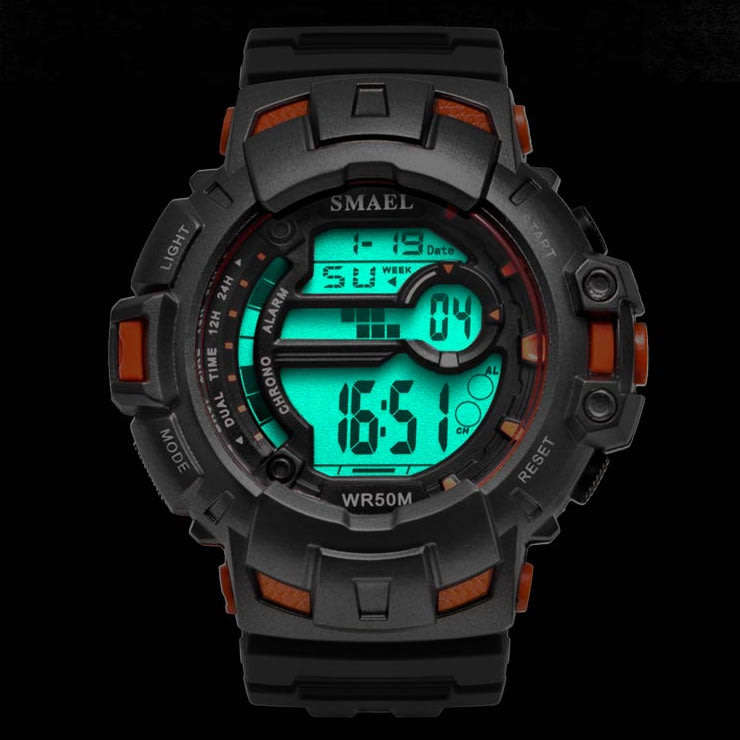 SMAEL Shock Proof Sports Chrono RED BLACK 5ATM WATER RESISTANT **BRAND NEW**