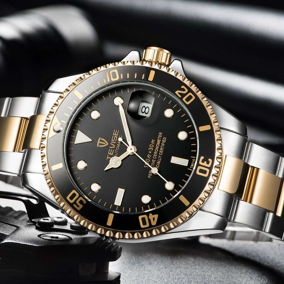 Retail: R2,499.00 TEVISE ® Men's TRIBUTE AUTOMATIC MOVEMENT TWO TONE Watch BRAND NEW