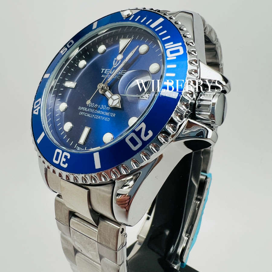Retail: R2,499.00 TEVISE ® Men's TRIBUTE AUTOMATIC BLUE Dial Watch BRAND NEW