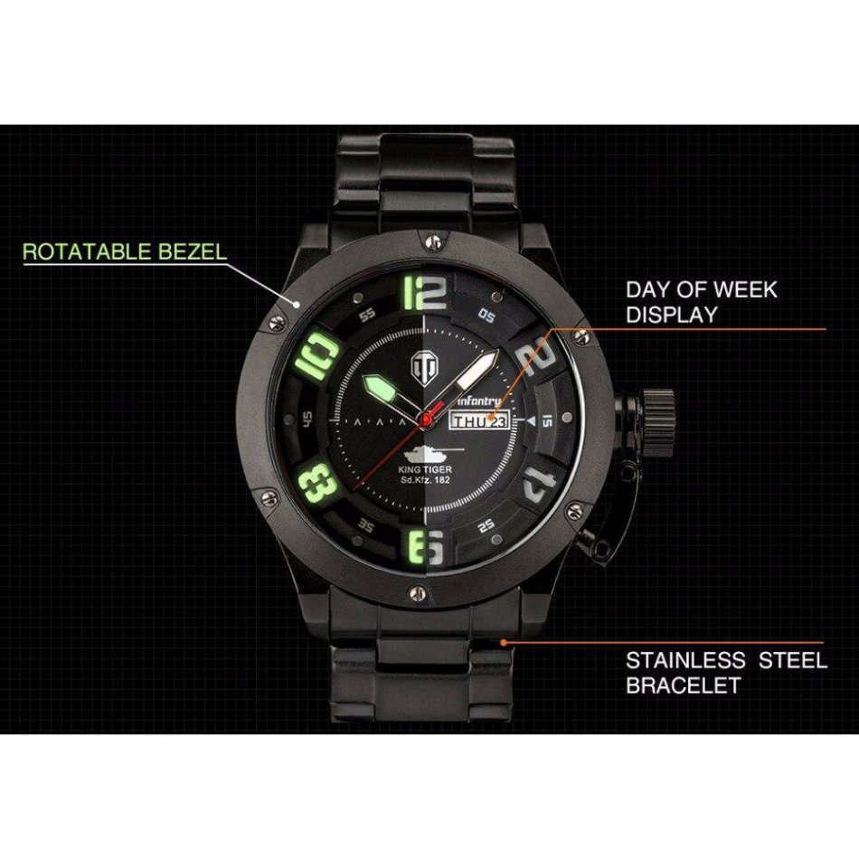 Retail: R3,999.00 INFANTRY MILITARY CO. Men's KINGTIGER WORLD OF TANKS 48MM WATCH NEW