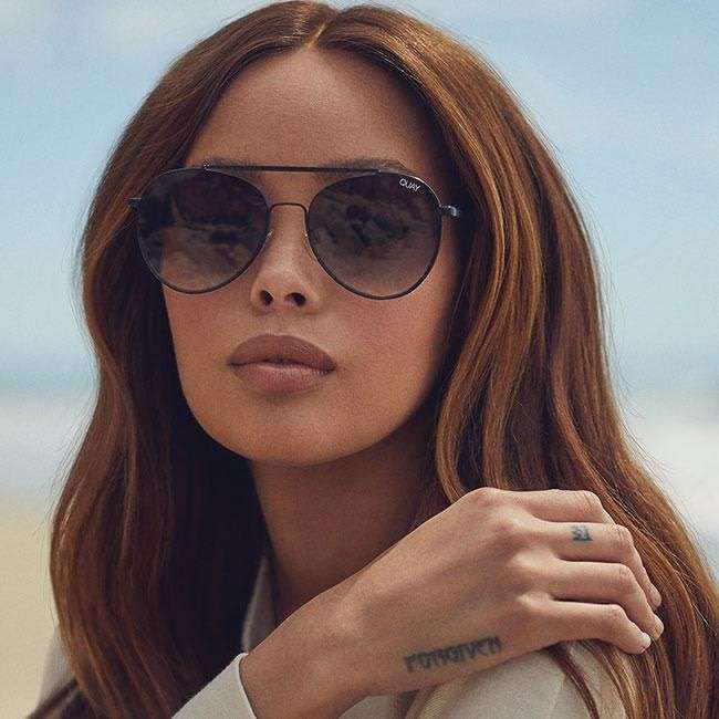 must see!! QUAY Women's LICKETY SPLIT Aviator Sunglasses **AUTHENTIC BRAND NEW